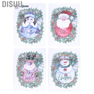 Disuu 4Pcs Christmas  Snowman Wall Decals For Party Window Wall Door Decor WP