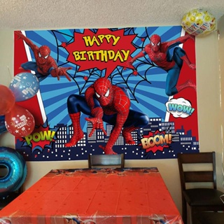  150x100cm Spider Man themed background fabric is lightweight, foldable, and easy to carry for birthday/party backgrounds