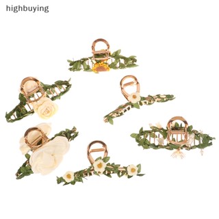 [highbuying] ใหม่ กิ๊บติดผมหางม้า ลายดอกไม้ ใบไม้ สไตล์วินเทจ สําหรับผู้หญิง พร้อมส่ง