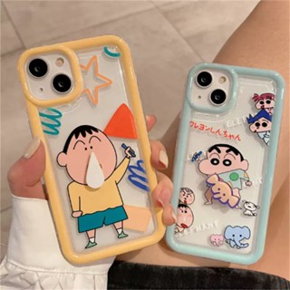 เคสโทรศัพท์มือถือ TPU ใส กันกระแทก ลายการ์ตูนชินจังจอมแก่น สําหรับ IPhone 14 13 12 11 Pro MAX Mini X XS XR MAX 8 7 6 6 S Plus 14Plus