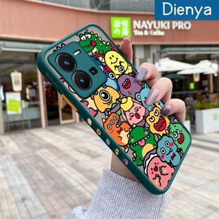 เคสโทรศัพท์มือถือ ซิลิโคนนิ่ม ขอบสี่เหลี่ยม กันกระแทก ลายการ์ตูนมอนสเตอร์ สีโปร่งใส สําหรับ vivo Y35