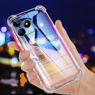 พร้อมส่ง เคสโทรศัพท์มือถือ ซิลิโคนนิ่ม TPU ใส กันกระแทก สี่มุม สําหรับ Realme C53 C55 NFC 10T 10 Pro+ Plus Pro 5G 4G 2023