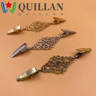 Quillan คลิปหนีบผ้า โลหะผสม สีเงิน สีทอง สไตล์เรโทร สําหรับหนีบผ้าคาร์ดิแกน 1 ชิ้น