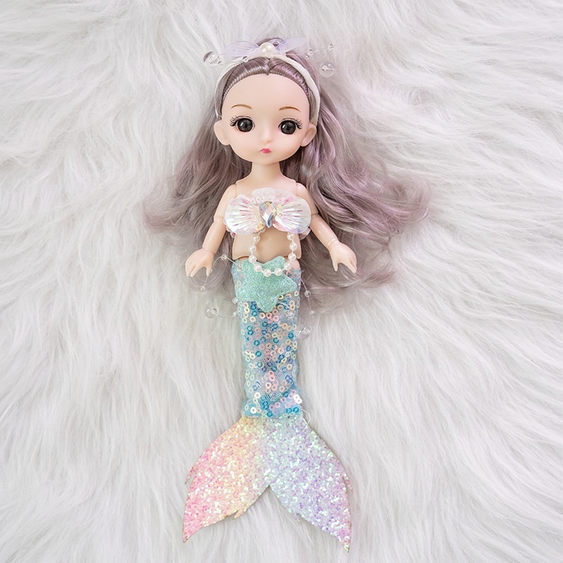 ตุ๊กตาเจ้าหญิงนางเงือก ขนาด 24 ซม. ของเล่นสําหรับเด็กผู้หญิง ราคา ถูกที่สุด ดีลบีเคเค แกลเลอรีภาพที่ 4