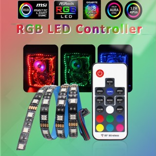 สายไฟ RGB LED 5050 SMD DC12V SATA LED RGB 4Pin 17key 60LEDs/M 1M 2M สําหรับคอมพิวเตอร์ PC