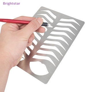 Brightstar ไม้บรรทัด ลายฉลุ ใช้ซ้ําได้ สําหรับผู้เริ่มต้นสักคิ้ว ริมฝีปาก