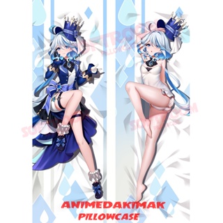 Genshin Impact Focalors Dakimakura ปลอกหมอนอิงโซฟา แบบนิ่ม ลายอนิเมะญี่ปุ่น Otaku ขนาด 50x160 ซม. DK4582