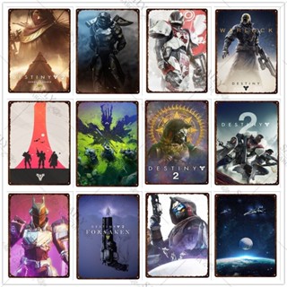 แผ่นโปสเตอร์โลหะดีบุก พิมพ์ลายเกม Vinatge Destiny 2 Game Fans Collection Tin Sign Plaques Man Cave Pub Bar