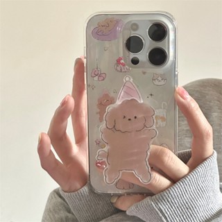 เคสมือถือ แบบแข็ง ลายการ์ตูนหมีน่ารัก สองชั้น กันกระแทก สําหรับ Apple 14 Pro Max Iphone 14 12 11 13