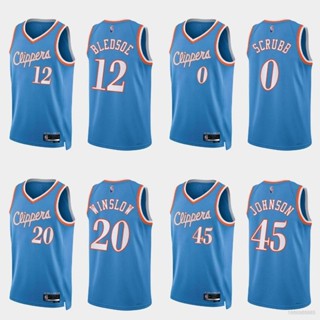 เสื้อกีฬาบาสเก็ตบอลแขนกุด ลายทีม Ani NBA Jersey Clippers Scrubb Bledsoe Winslow Johnson สไตล์คลาสสิก