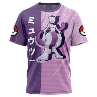 เสื้อยืด พิมพ์ลายโปเกม่อน Mewtwo Attack