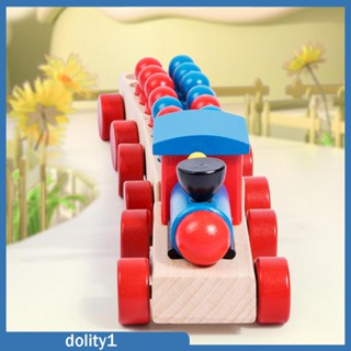 [Dolity1] ของเล่นรถไฟไม้ สําหรับเด็กวัยหัดเดิน อายุ 1 2 3 ปี