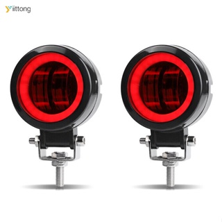 Yt- ไฟตัดหมอก ไฟสปอตไลท์ Led ทรงกลม 20w 2000lm 6000k ขนาด 3 นิ้ว สีแดง สําหรับติดรถยนต์ 2 ชิ้น