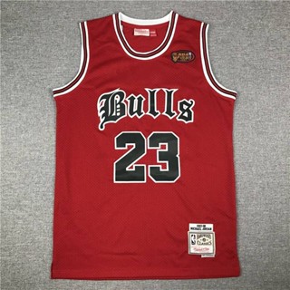 เสื้อกีฬาแขนกุด ลาย NBA Jersey Chicago Bulls Jordan สีแดง พลัสไซซ์ สไตล์คลาสสิก