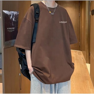 พร้อมส่ง🔥เสื้อยืด🍀เสื้อคู่ชายหญิงวินเทจ ทรงหลวมแขนสั้น oversize เสื้อผ้าแฟชั่นสไตล์เกาหลี เสื้อยืดโอเวอร์ไซส์ผู้หญิงเท่ สกรีนลายการ์ตูน