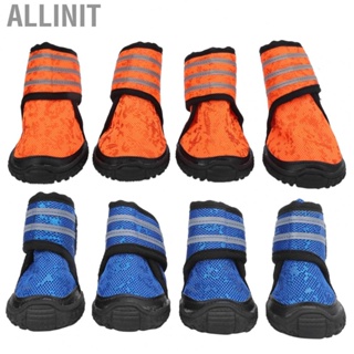 Allinit 4PCS Pet Shoes -Slip Breathable Dog with Reflective Straps for Small Medium Large Dogs