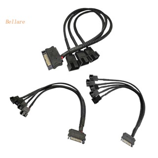(BEL) Sata 1 to 3 4 5 4-Pin สายเคเบิลพาวเวอร์ 12V PC พัดลมระบายความร้อน แยกฮับ ตัวแปลง
