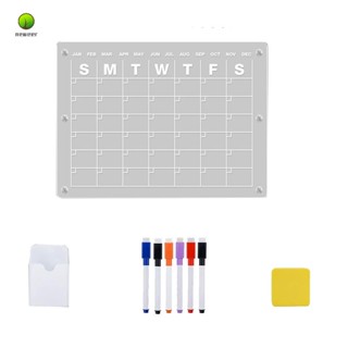 ปฏิทินแม่เหล็กอะคริลิคใส 16x12 นิ้ว สําหรับตู้เย็น (1 ชุด)