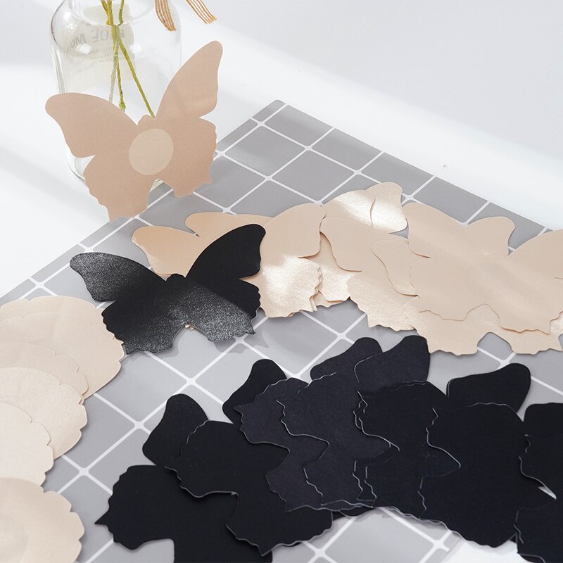 1/5/10 คู่ ผู้หญิง มองไม่เห็น เทปปิดหัวนม เปลือย ยกกระชับ ชุดชั้นใน สติกเกอร์หน้าอก กาว บรา - รูปที่ 2