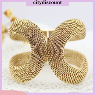 &lt;citydiscount&gt; สร้อยข้อมือ กําไลข้อมือ โลหะผสม ตาข่าย แฟชั่นฤดูใบไม้ผลิ สไตล์พังก์ สําหรับผู้หญิง