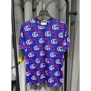 Gucc1 ใหม่ เสื้อยืดลําลอง แขนสั้น คอกลม พิมพ์ลายโลโก้ สําหรับผู้ชาย