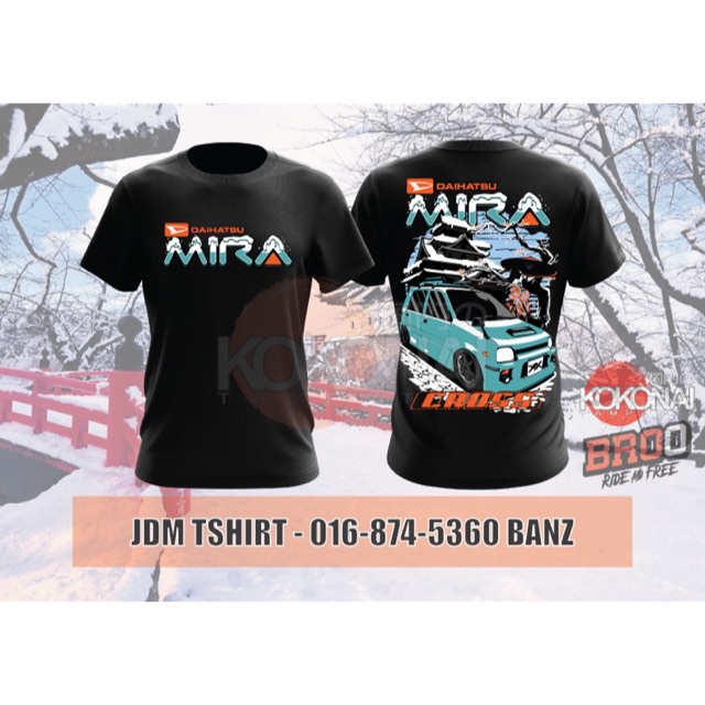 SnowWinter Daihatsu Mira - JDM Tshirt Premium - Kei Car Wear - Kokonai Tampatan