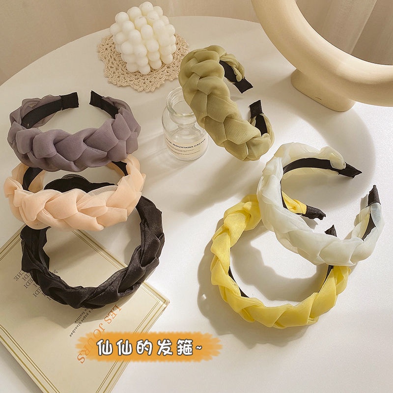 MOUDAH BD949 NAGITA BRAID HEADSET - KOREAN SCRUNCHIE BANDANA - LARGE THICK KOREAN HEADBAND JALIN ORG