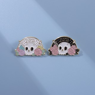 Til Death We Do Art ดอกไม้ กะโหลก เข็มกลัด Pins เคลือบโลหะ ปกเสื้อ เข็มกลัด กระเป๋าเป้สะพายหลัง เครื่องประดับ ของขวัญสําหรับเพื่อน