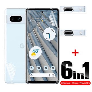 6in1 ฟิล์มไฮโดรเจล ป้องกันเลนส์กล้อง ด้านหน้า และหลัง สําหรับ Google Pixel 7a Gogle Pixel 7a 7 A A7 Pixel7A