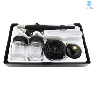 Mini Single Action Air Brush Kit Siphon Feed 0.8mm Paint Spray  Air Brush Kit with Hose 2cc Fluid Cups Spray Tool for Body Painting Makeup Art Model Tattoo Manicure Nail Beauty