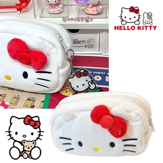 SANRIO กระเป๋าดินสอ ขนาดใหญ่ จุของได้เยอะ ลายการ์ตูน Hello Kitty แบบเรียบง่าย สไตล์ญี่ปุ่น สําหรับเด็กผู้หญิง และนักเรียน [RAIN]