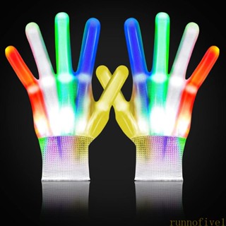 Runnofive1 ถุงมือไฟกระพริบ LED สําหรับเด็ก 1 คู่