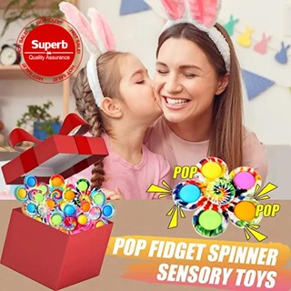 ของเล่น Fidget Pop Spinner Fingertip Top Bubble Music UV คลายเครียด R6M5