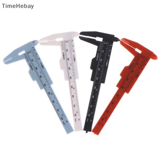 Timehebay เวอร์เนียคาลิปเปอร์พลาสติก สเกลคู่ ขนาดเล็ก 0-80 มม. แบบพกพา 1 ชิ้น