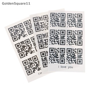 Goldensquare สติกเกอร์รอยสักชั่วคราว กันน้ํา ลาย Love QR Code