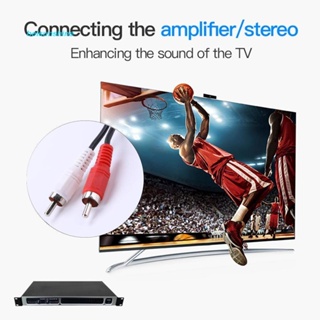 อะแดปเตอร์แปลงสายเคเบิ้ล 3.5 มม. Female Stereo To 2-RCA Male Plug Audio Cable Adapter Wire สําหรับ DVD TV VCD Active Speaker