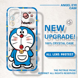 เคสโทรศัพท์มือถือแบบนิ่ม TPU ใส กันรอยกล้อง ลายการ์ตูนโดราเอมอนน่ารัก สําหรับ Samsung A02 A03 A03s A04s A10 A10s A11 A12 A13