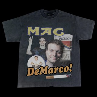 เสื้อยืดผ้าฝ้าย เสื้อยืด โอเวอร์ไซซ์ โอเวอร์ไซซ์ ลาย MAC DEMARCO VINTAGE เสื้อยืดคอกลมพิมพ์ลาย