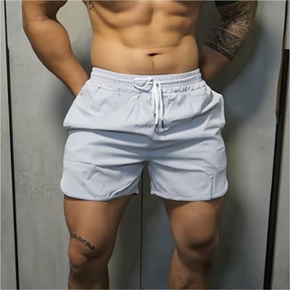 Sports Shorts Mens Summer Quick-Drying Breathable Running Solid Color Fashion Casual Stretch Wait Lifting Short-Length Pants New 91kB