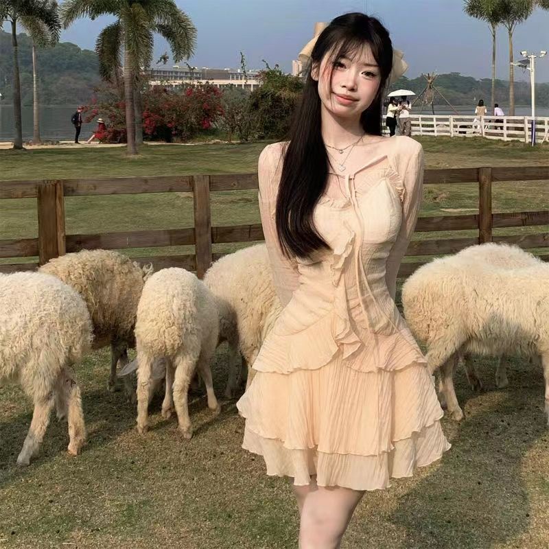 ใหม่ ชุดเดรสสายเดี่ยว สไตล์หวานแหวว เหมาะกับฤดูใบไม้ผลิ ฤดูร้อน สําหรับผู้หญิง 0L1Z 2023