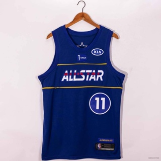 เสื้อกีฬาแขนกุด ลาย NP2 NBA Jersey Brooklyn Nets No.11 IRVING All-star สีฟ้า พลัสไซซ์ PN2