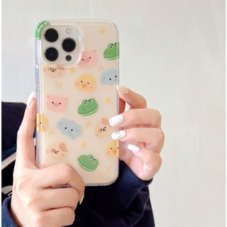 เคสโทรศัพท์มือถือ ซิลิโคน กันกระแทก ลายการ์ตูนแมว จระเข้น้อยน่ารัก สองชั้น สําหรับ iPhone 11 12 13 14promax 14pro 13 12 11 14