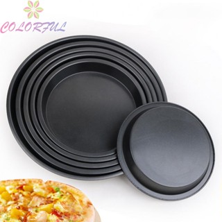 【COLORFUL】Pizza Trays 5-10 Inch Baking Tool Carbon Steel Deep Dish Tray Household