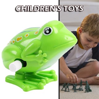 Cute Children Plastic Green Classic Clockwork Toy Jumping Frog Wind Up Toys