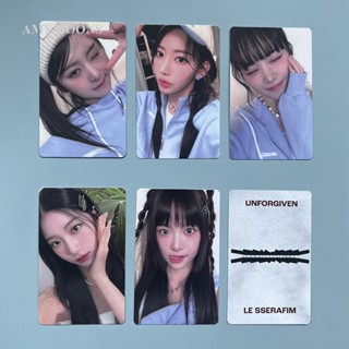 อัลบั้มรูปภาพ AMYMOONS LE SSERAFIM UNFORGIVEN Weverse Card-A ชุดละ 5 ชิ้น