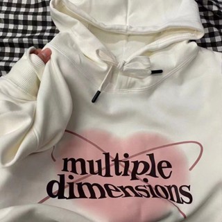 เสื้อกันหนาวแขนยาวลําลอง คอกลม ผ้ากํามะหยี่ แบบหนา พิมพ์ลายตัวอักษร สีขาว แบบเรียบง่าย สําหรับผู้ชาย และผู้หญิง ไซซ์ 3XL