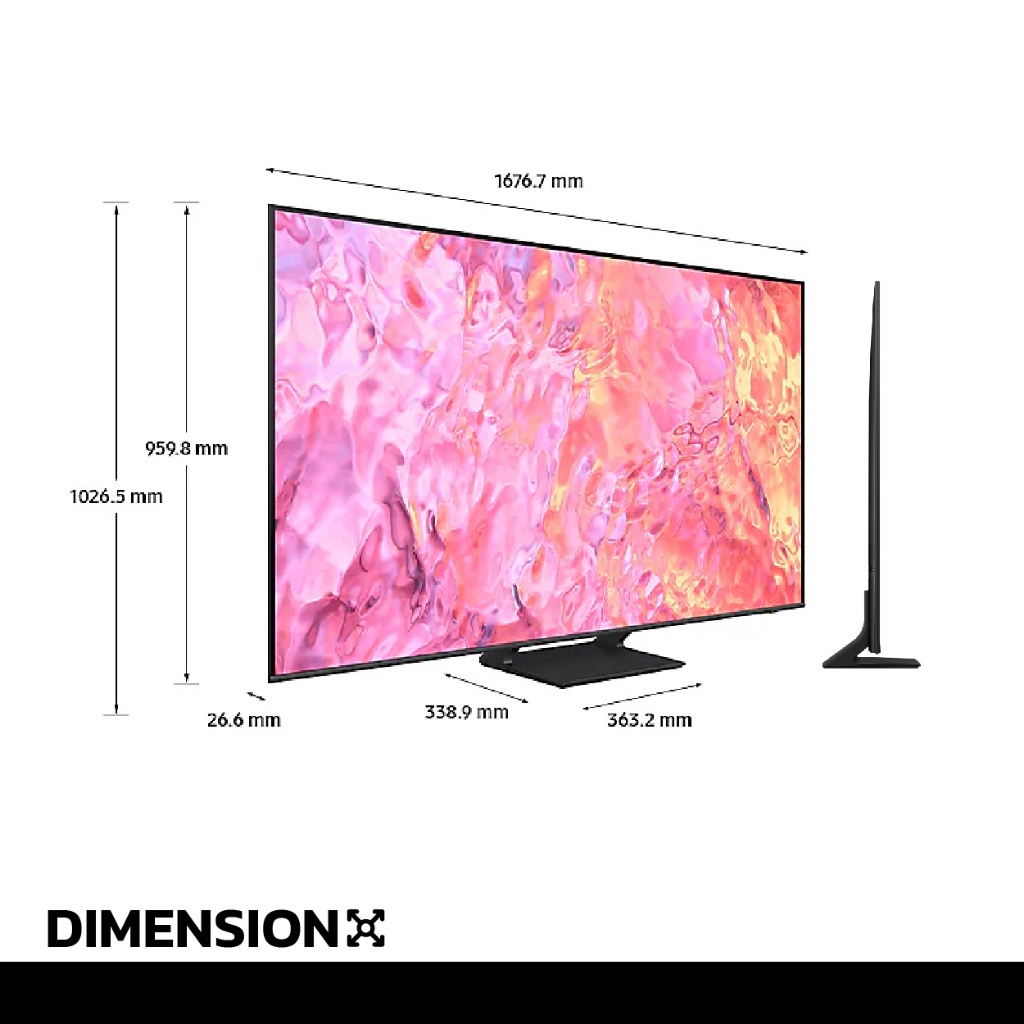 ^YU^ SAMSUNG  ทีวี  QLED 4K  Smart TV  QA75Q65CAKXXT ขนาด 75" รุ่น 75Q65C  Q65C Q65CA Q65CAKXXT  (ปี 2023) HJD