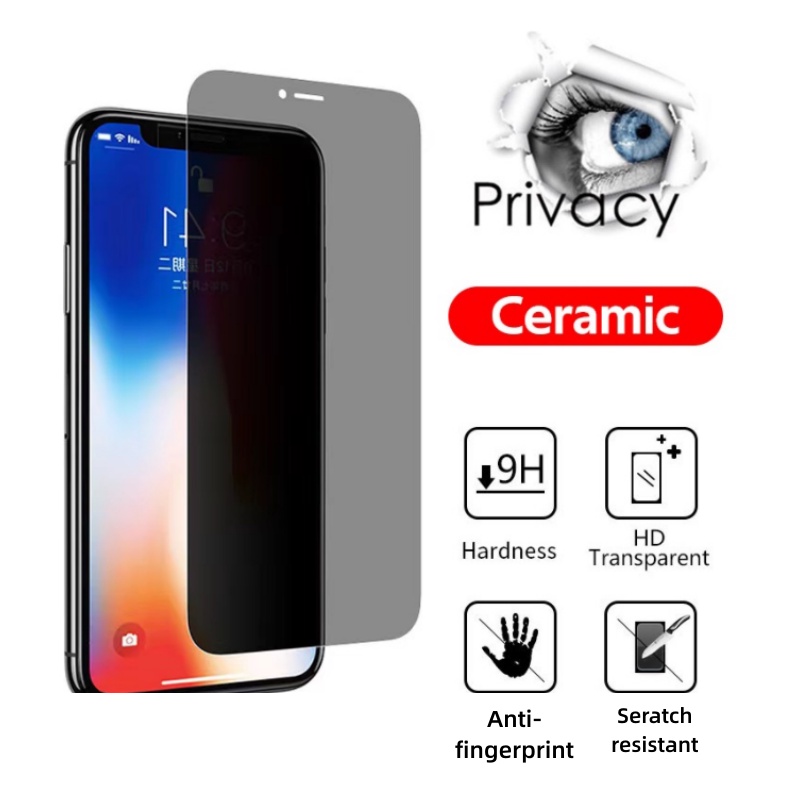 ฟิล์มกระจก เต็มจอ สำหรับ iPhone กันมองกันเสือก PVT รุ่น 15/14 Pro Max 13 Pro Max 12 SE 2020 6 6S 7 8 Plus X XR XS 11