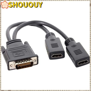 SHOUOUY สายเคเบิลต่อขยาย DMS 59 Pin เป็น HDMI 2 HDTV มอนิเตอร์คู่