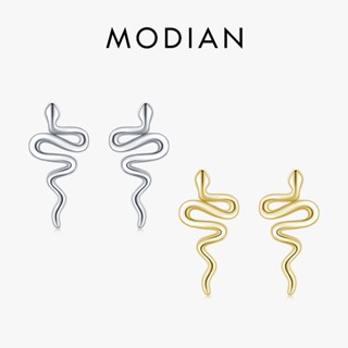 Modian ต่างหูสตั๊ด เงินสเตอร์ลิง 925 รูปงูน่ารัก ขนาดเล็ก สีทอง เครื่องประดับ แฟชั่นฤดูใบไม้ร่วง สําหรับผู้หญิง 2022